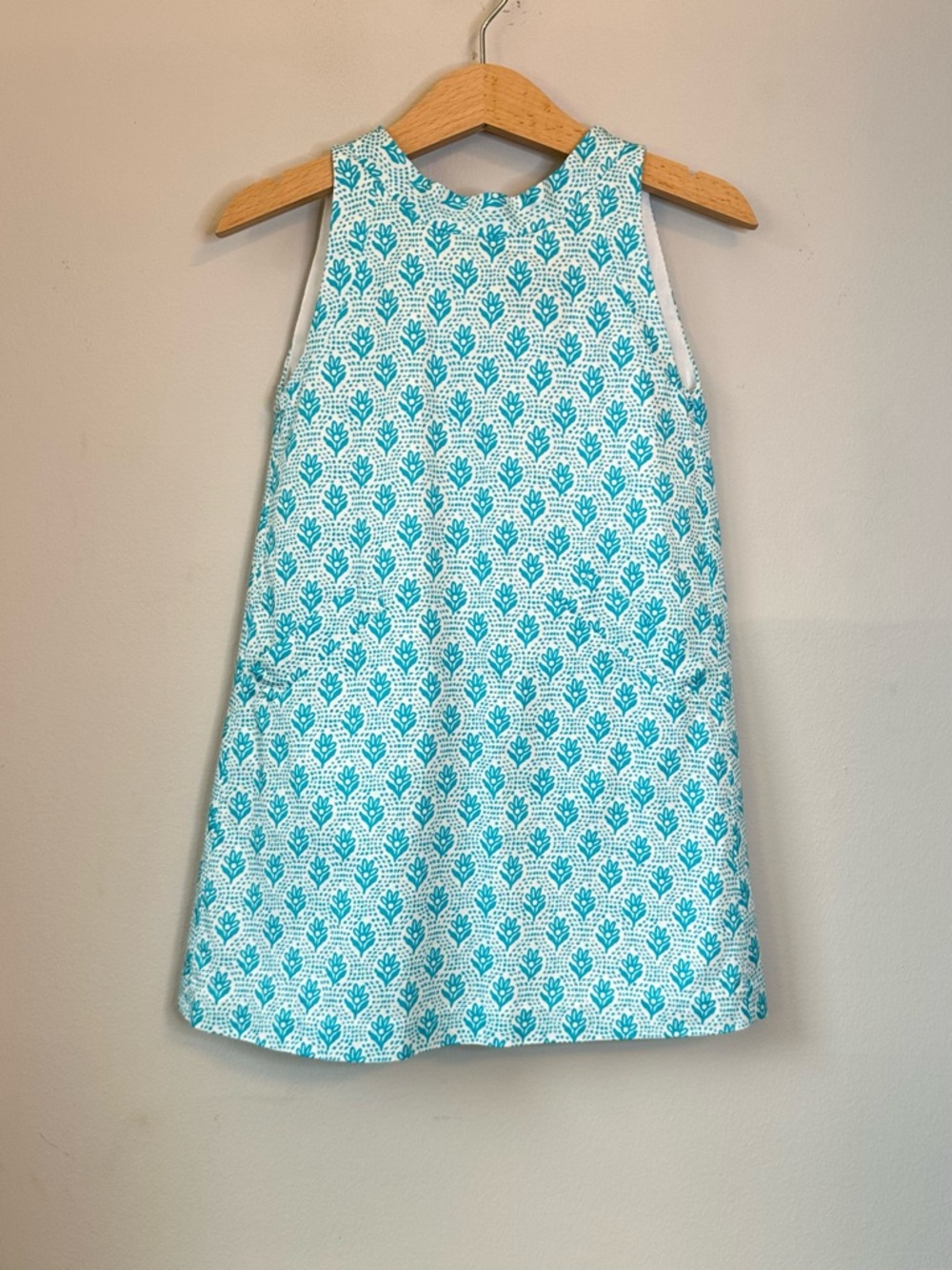 Oscar de la Renta White + Turquoise Blooms Occasion Dress Size 5Y NWOT